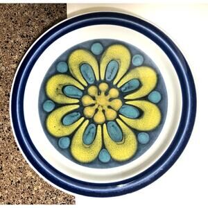 Ascons Stoneware Belmont Dinnerplate 10.5" 1960s Blue Green Glaze Vintage